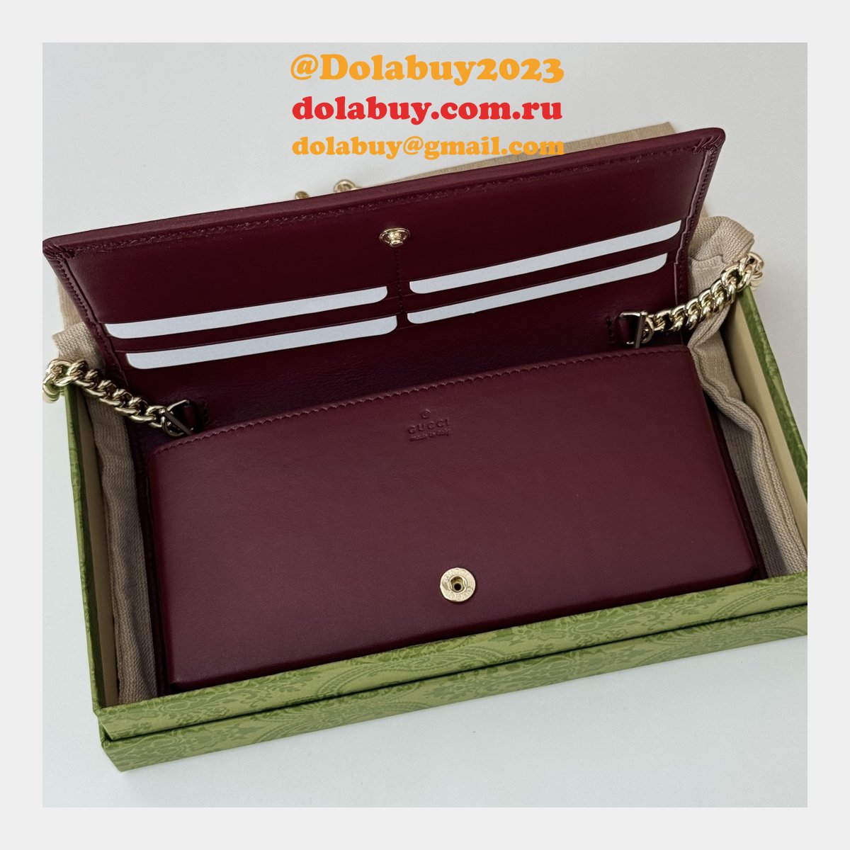 G*u*i 1:1 mirror best horsebit 1955 wallet chain 621892 bag