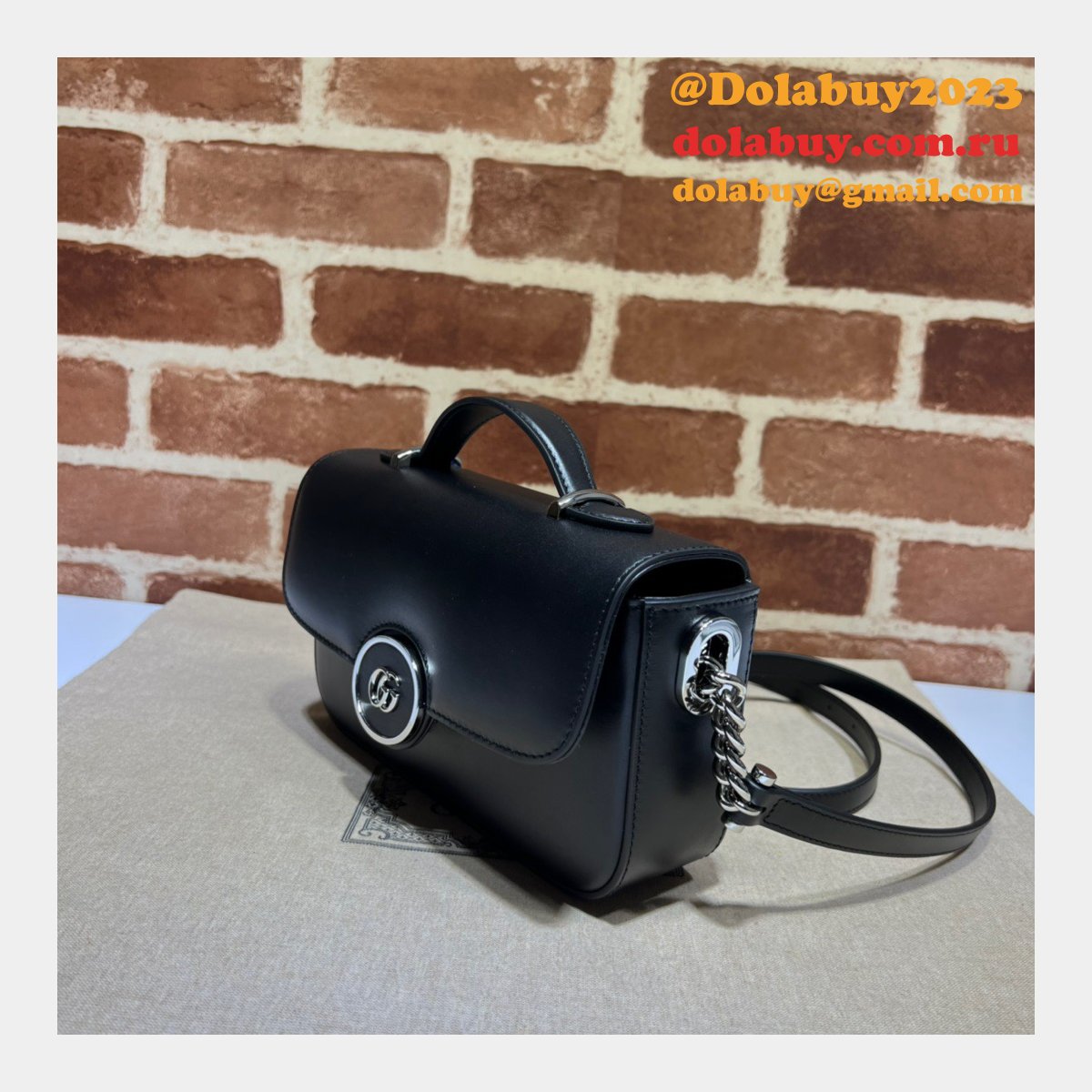 petite gg G*u*i 1:1 mirror shoulder 739722 crossbody fake bag