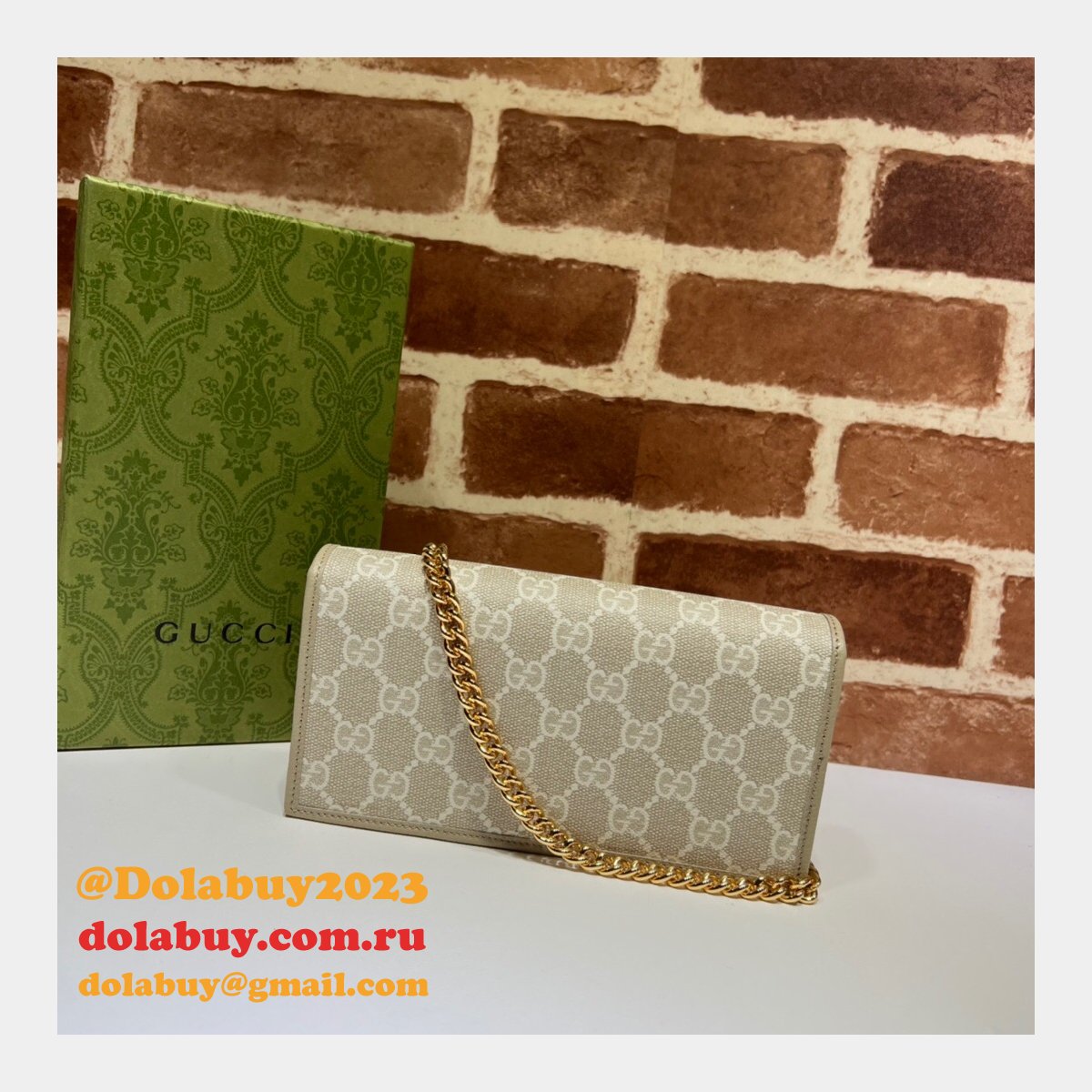 G*u*i replica 621892 horsebit 1955 wallet with chain top quality gg supreme