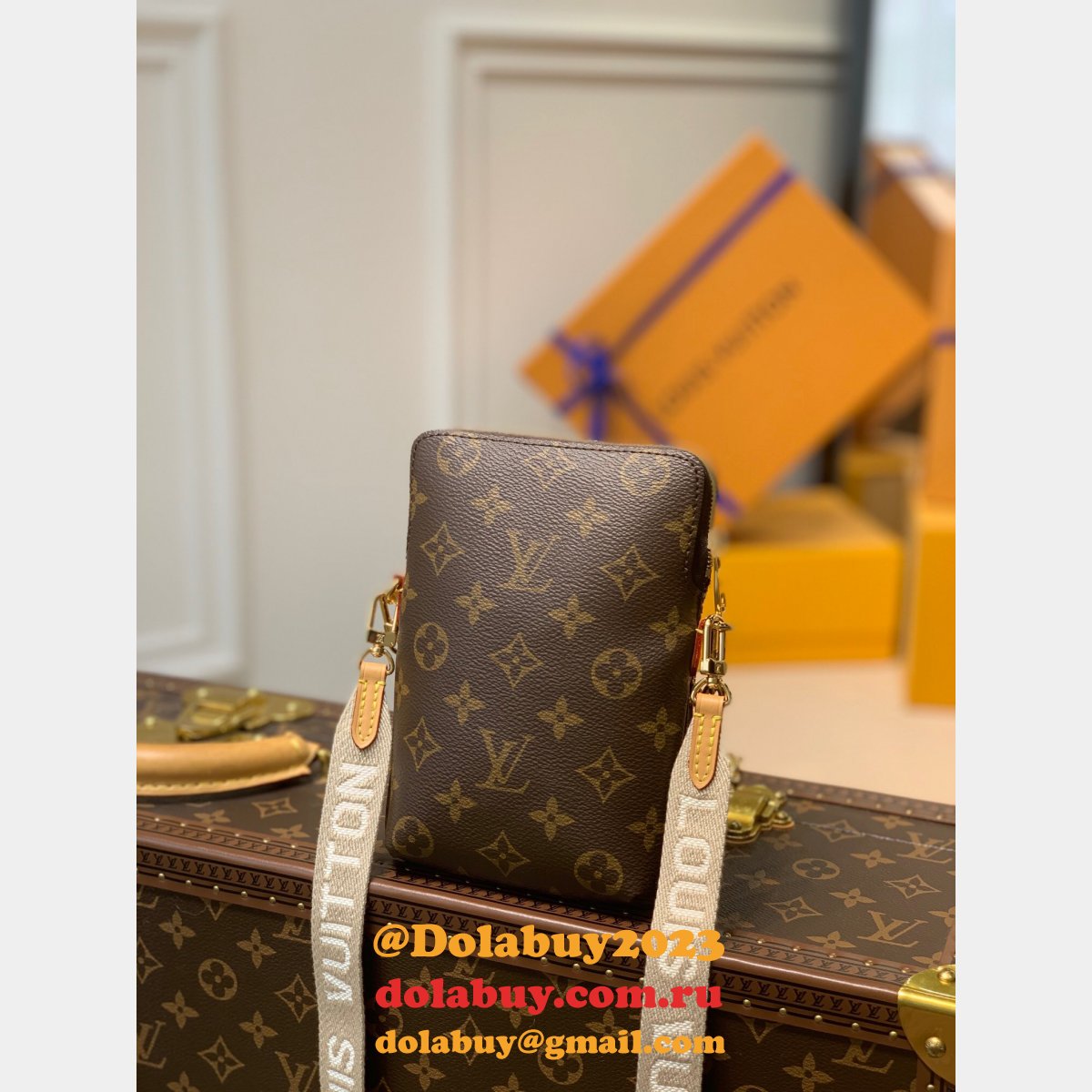 Wholesale Louis Vuitton Replica Utility Phone Sleeve Monogram M80746