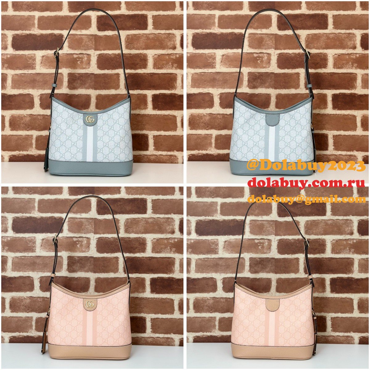 Ophidia Gucci Knockoff Half Moon 781402 GG Small Shoulder Bag