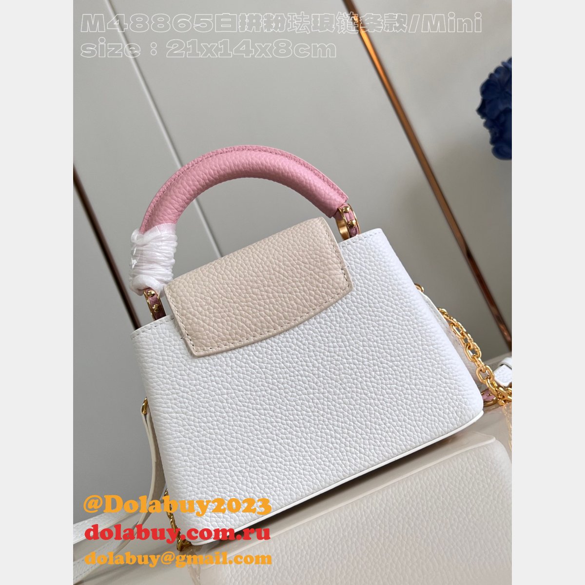 Replica 1:1 Mirror Louis Vuitton Capucines M48865 White Bags