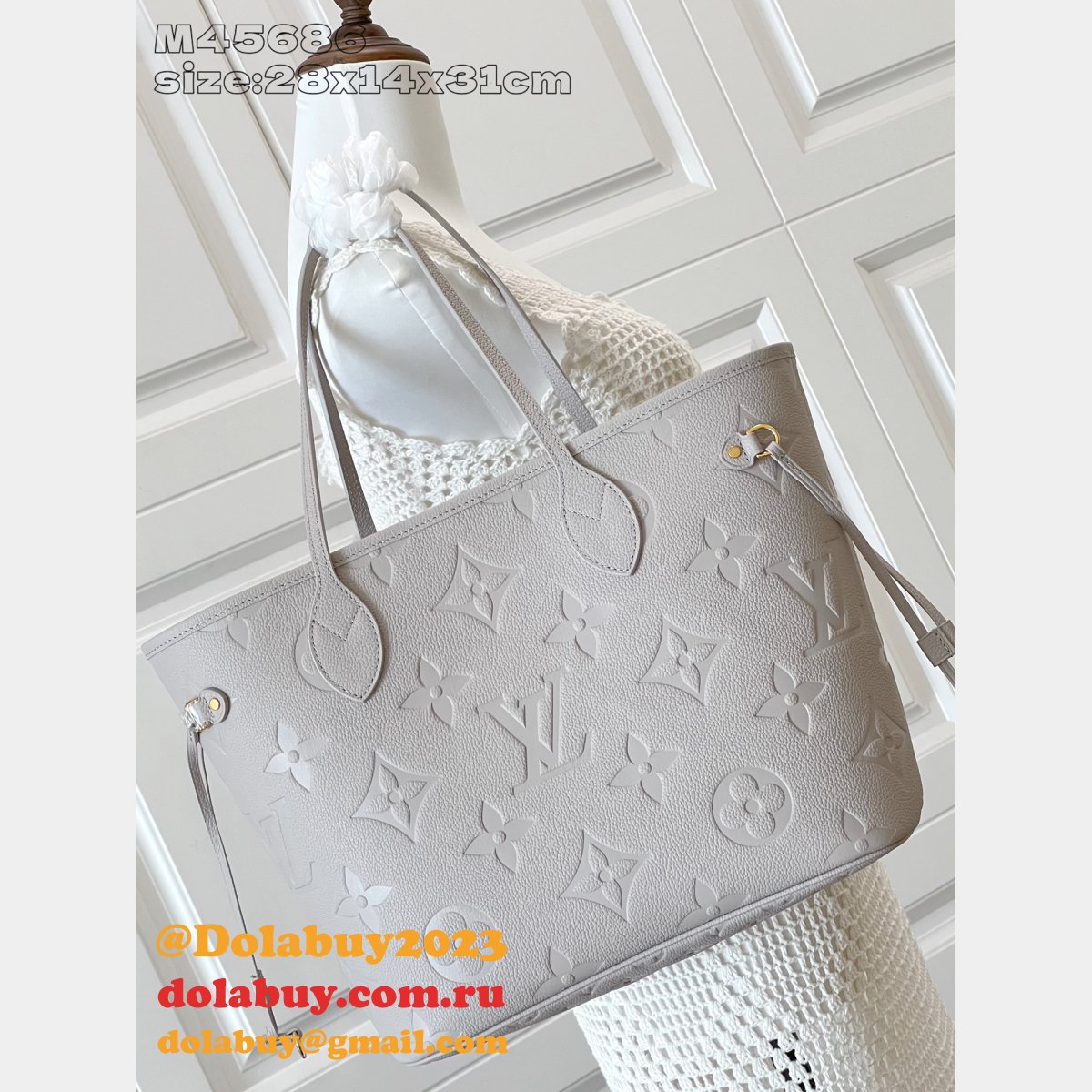 Louis Vuitton Grey Luxury Neverfull MM Tote M45686 Replica Bag