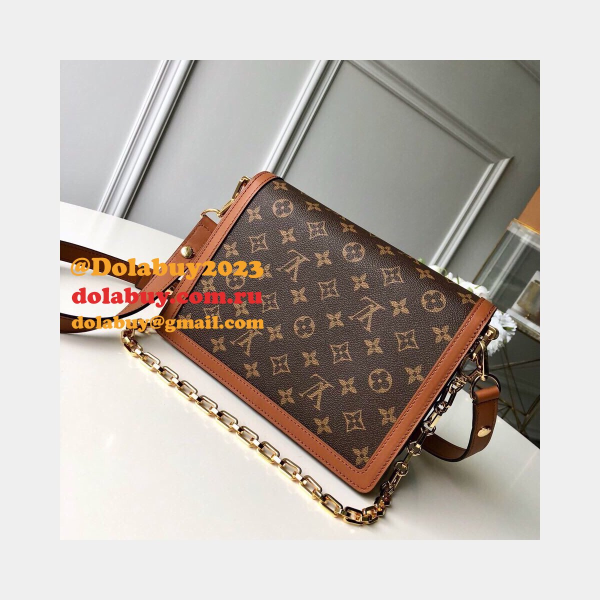 7 Star Louis Vuitton Replica Dauphine MM Monogram in Marron M44391