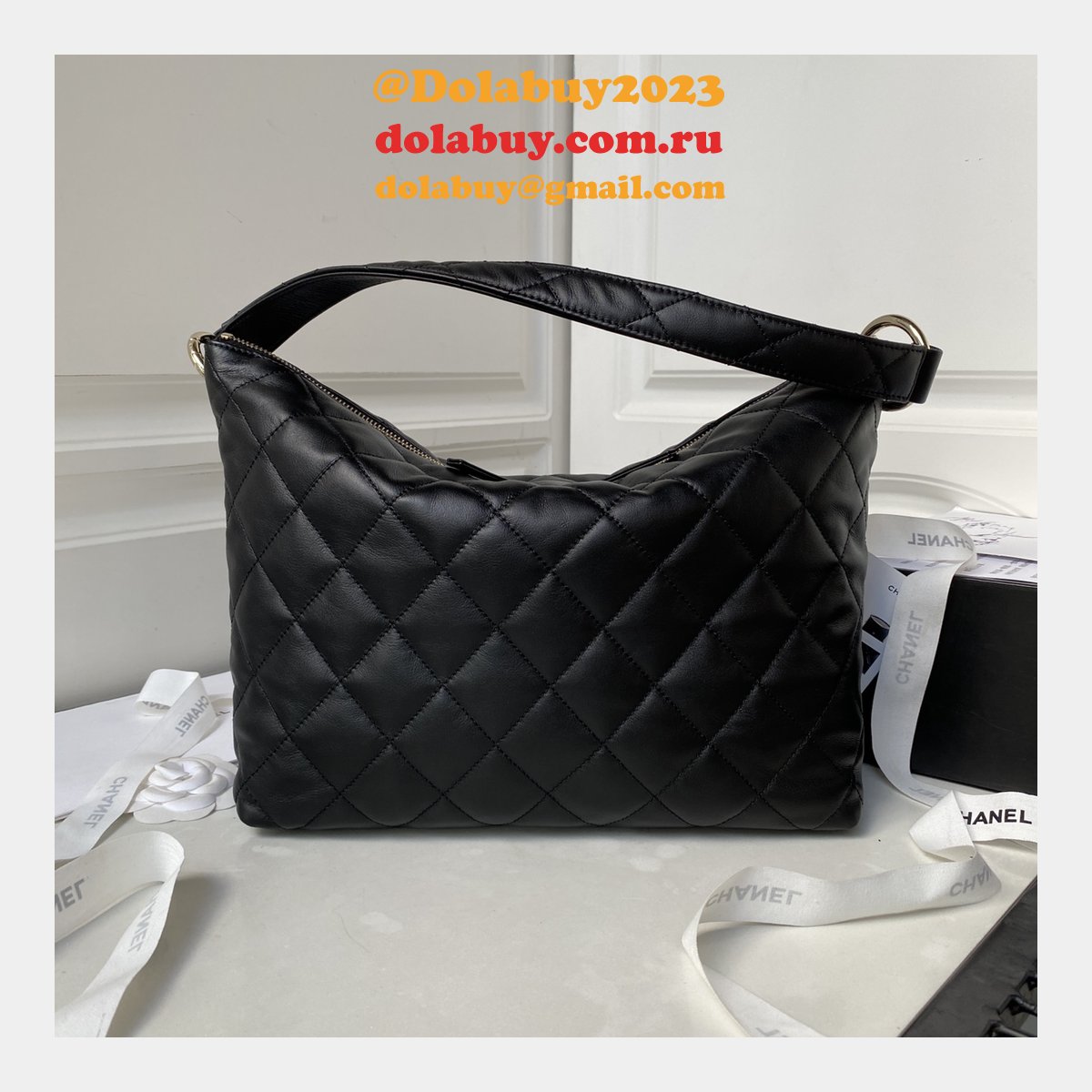 High Quality Hobo AS4347 Replica Designer Black Handbags