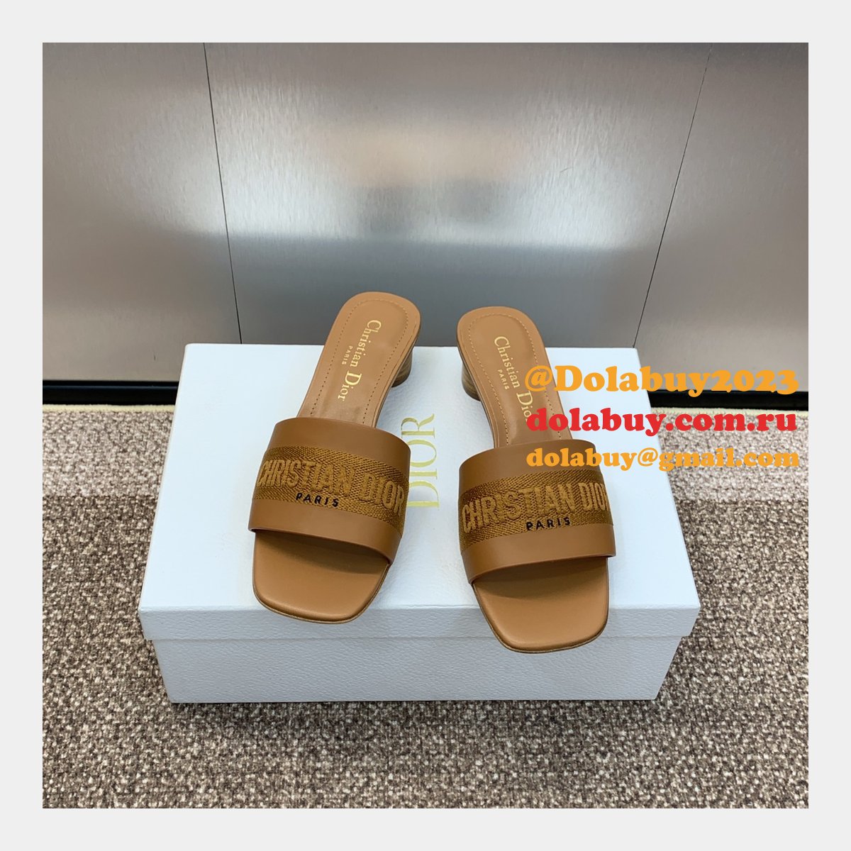 Top Quality DIOR Dway Heeled Slide