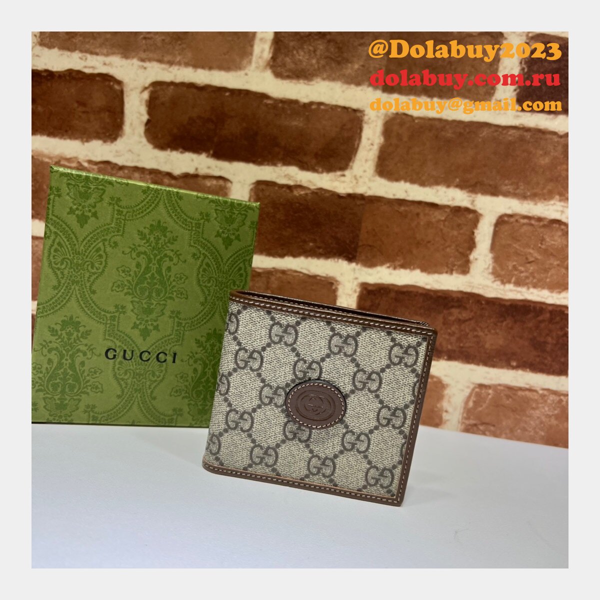 G*u*i aaa+ replica gg supreme 671652 wholesale wallet with interlocking g