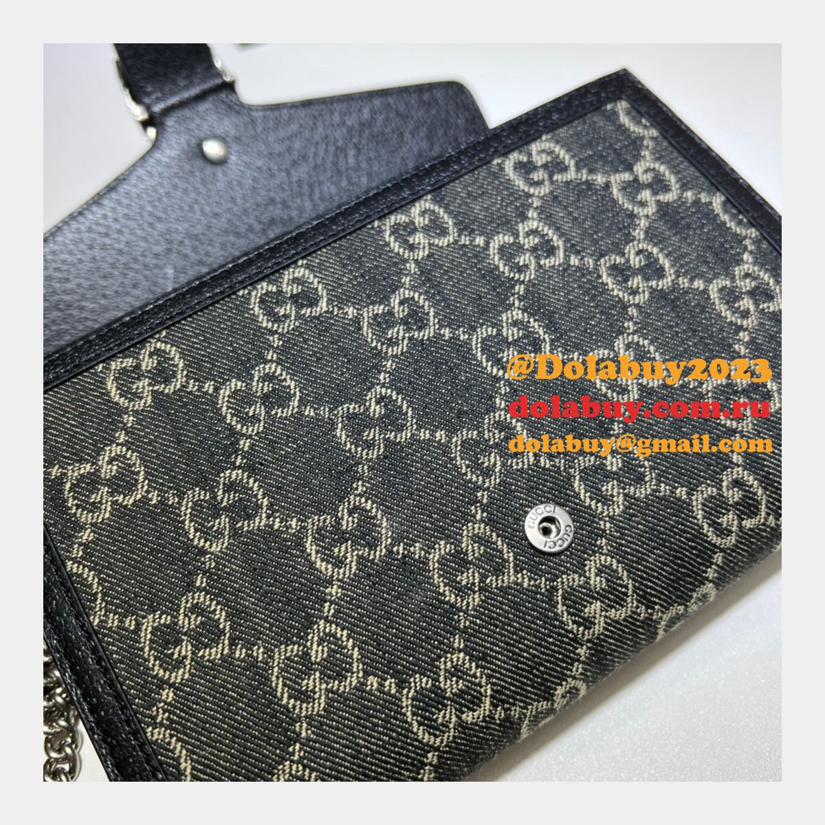 7 star G*u*i replica 401231 leather dionysus mini chain black bag