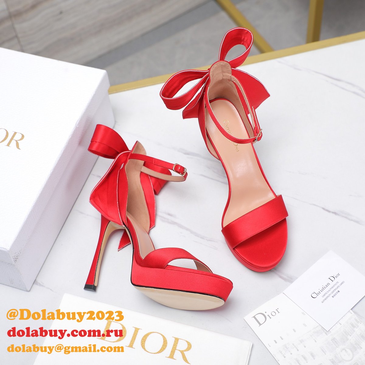 Duplicate Mlle Dior Heeled Sandal Top Quality