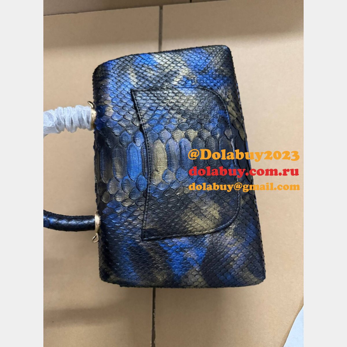 7 Star Luxury CC HANDLE SNAKE SKIN HANDBAG 25CM