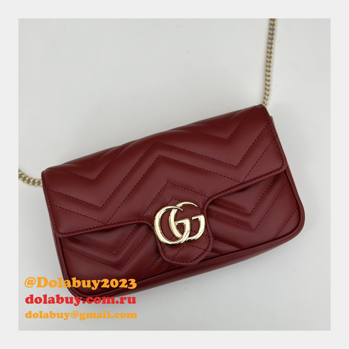 G*u*i replica gg marmont mini crossbody luxury 751526 red bag