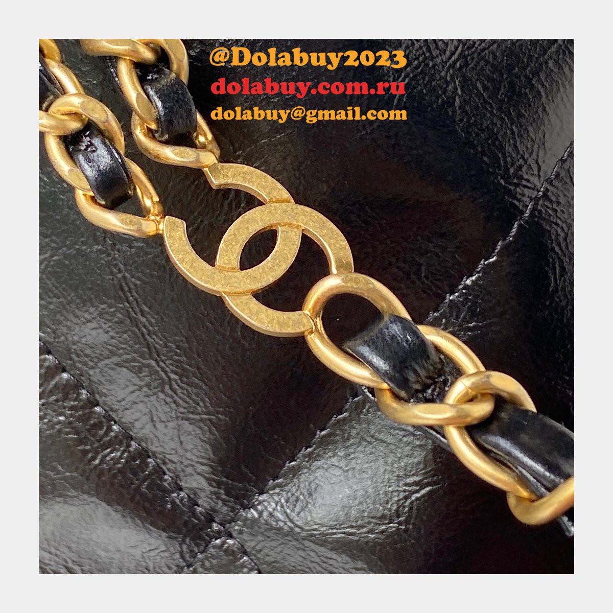 Designer 22 Replica Backpack Shiny Calfskin AS3313 Gold-Tone Metal