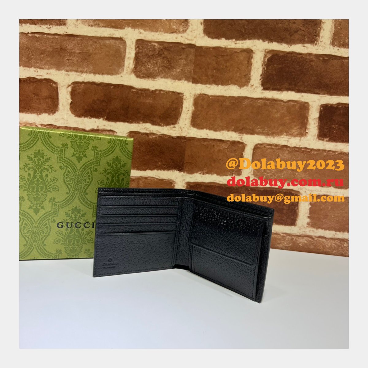 G*u*i fake 708554/700464 wallet folio horsebit black designer bag
