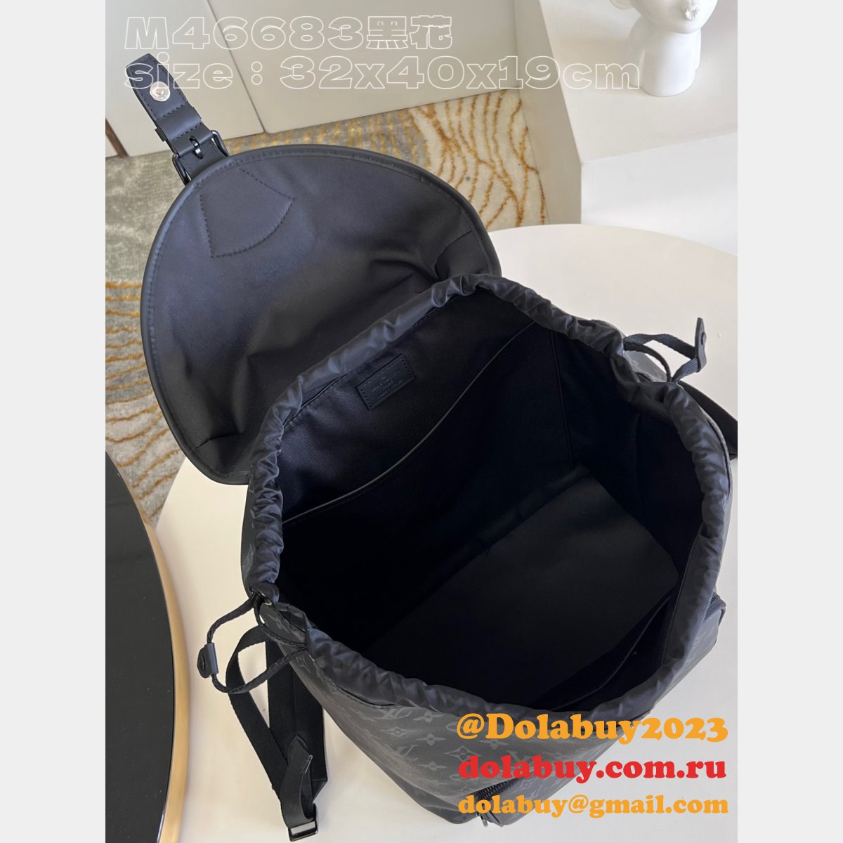 Montsouris Backpack Replica Louis Vuitton M46683 Eclipse Canvas