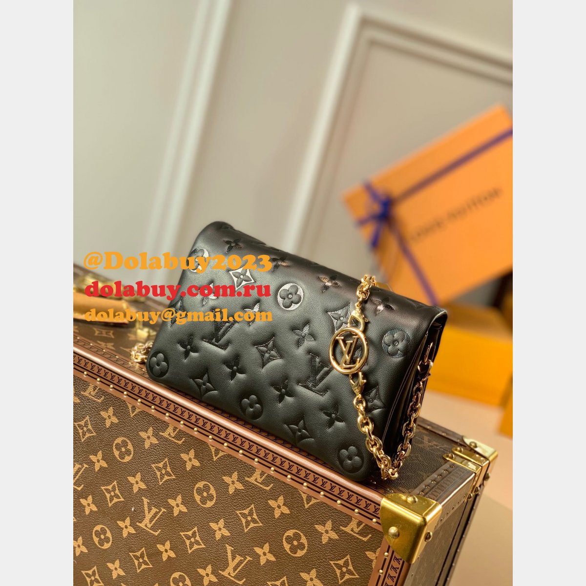 UK China Louis Vuitton Knockoff Pochette Coussin H27 M80742 Black