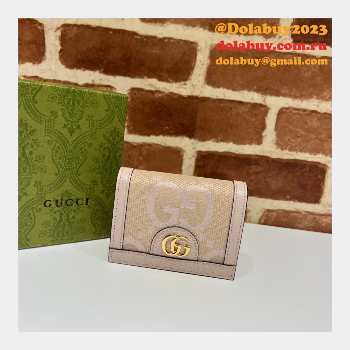 G*u*i knockoff gg supreme jumbo ophidia card case 523155 wallet