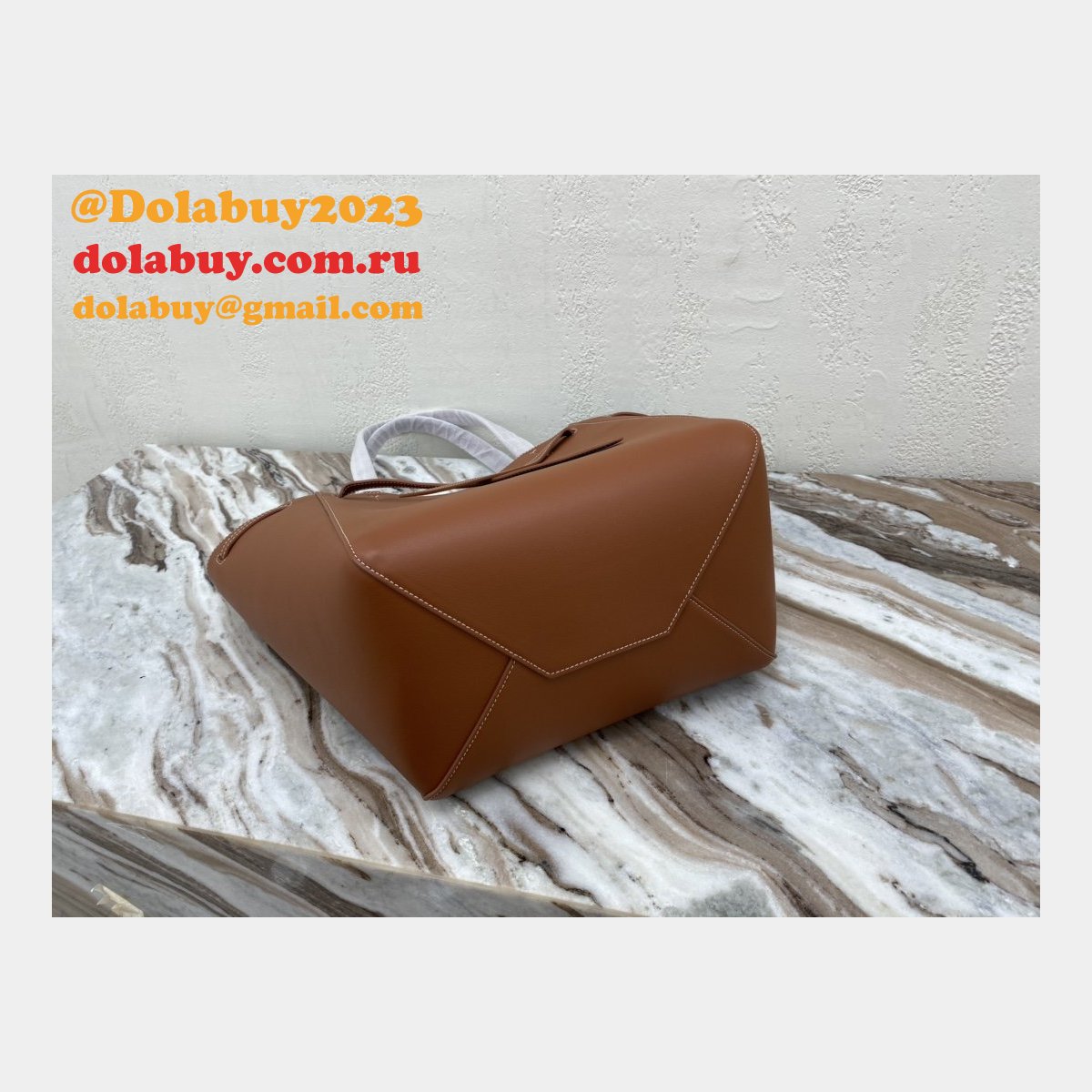 Small Celine Brown Cabas Phantom in soft grained calfskin