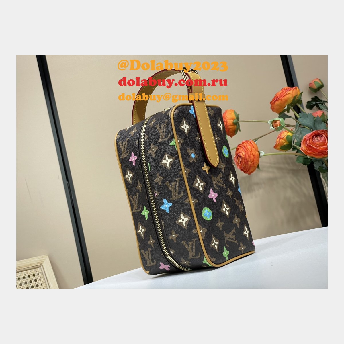 Louis Vuitton Designer Locker Dopp Kit Monogram Craggy Men M47069 Tyler Bag