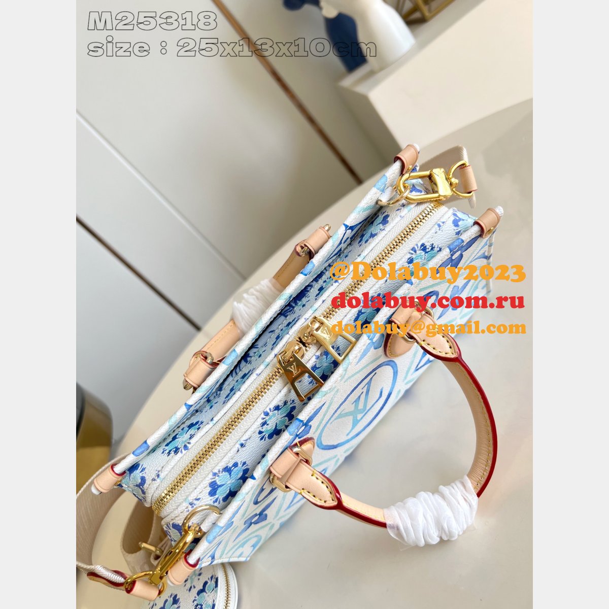 Louis Vuitton Inspired News OnTheGo East West M25318 UK Coral Bag