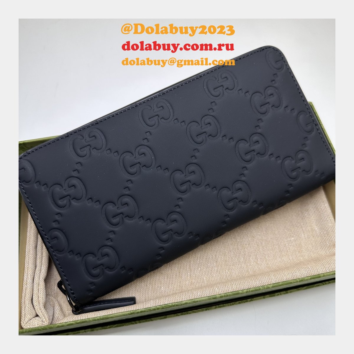 inspired gg rubber-effect zip around wallet 771421 G*u*i men luxury