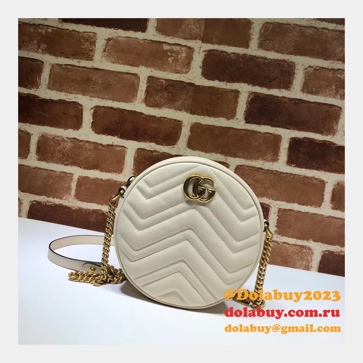 top quality 550154 G*u*i gg marmont mini round shoulder bag