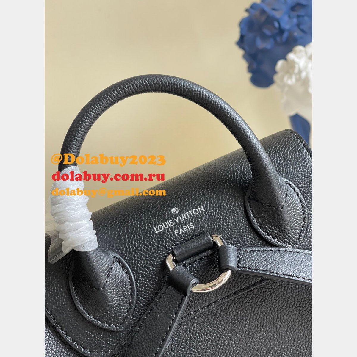 Louis Vuitton M41815 Backpack Lockme Leather NavyBlue/Black/Apricot/Red