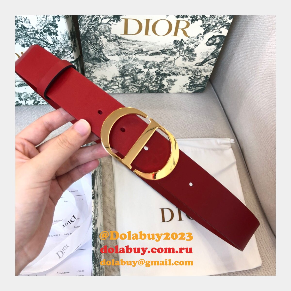 UK Top Quality Christian Dior 3.5CM Multi-color Belts