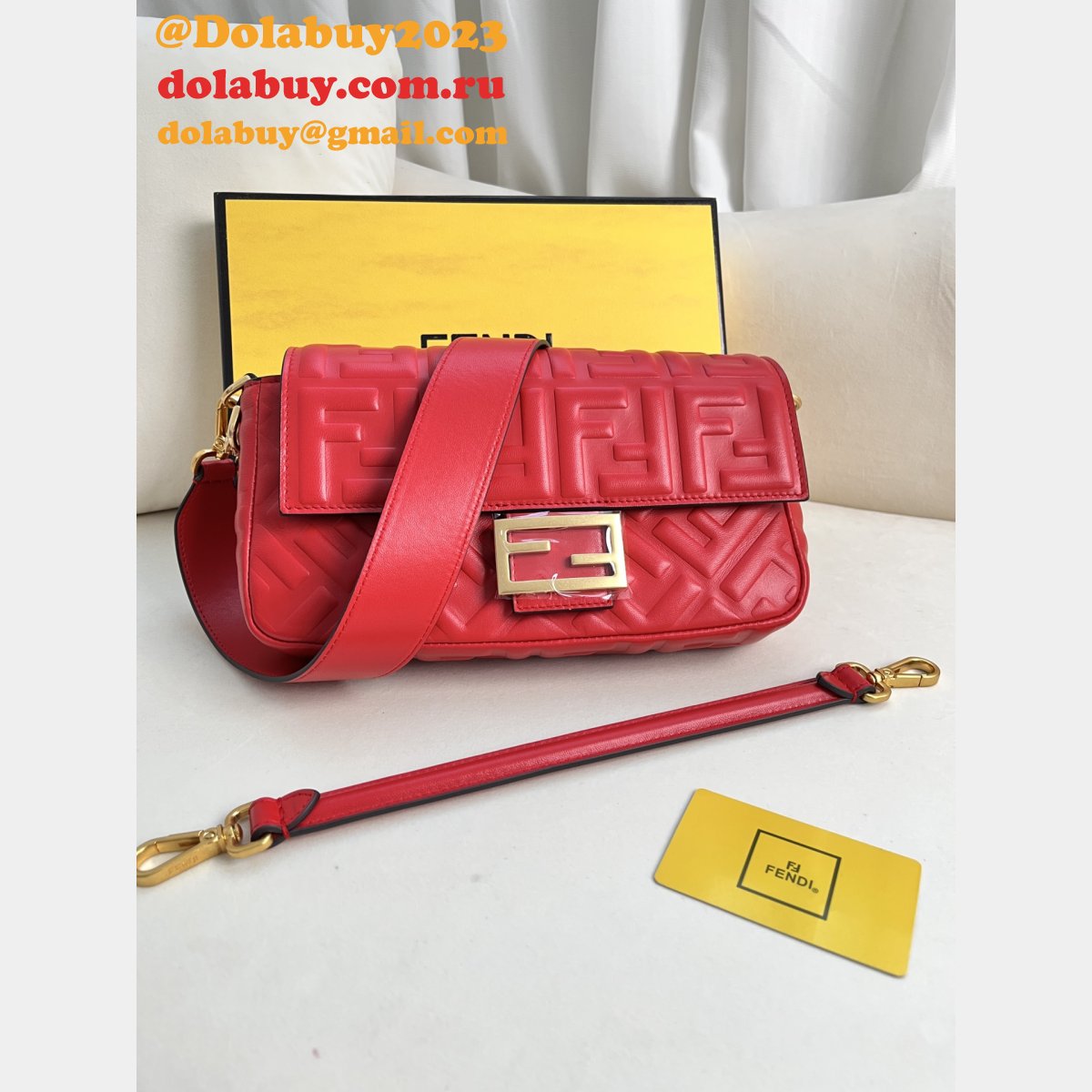 top quality F**di iconic baguette medium nappa handbag