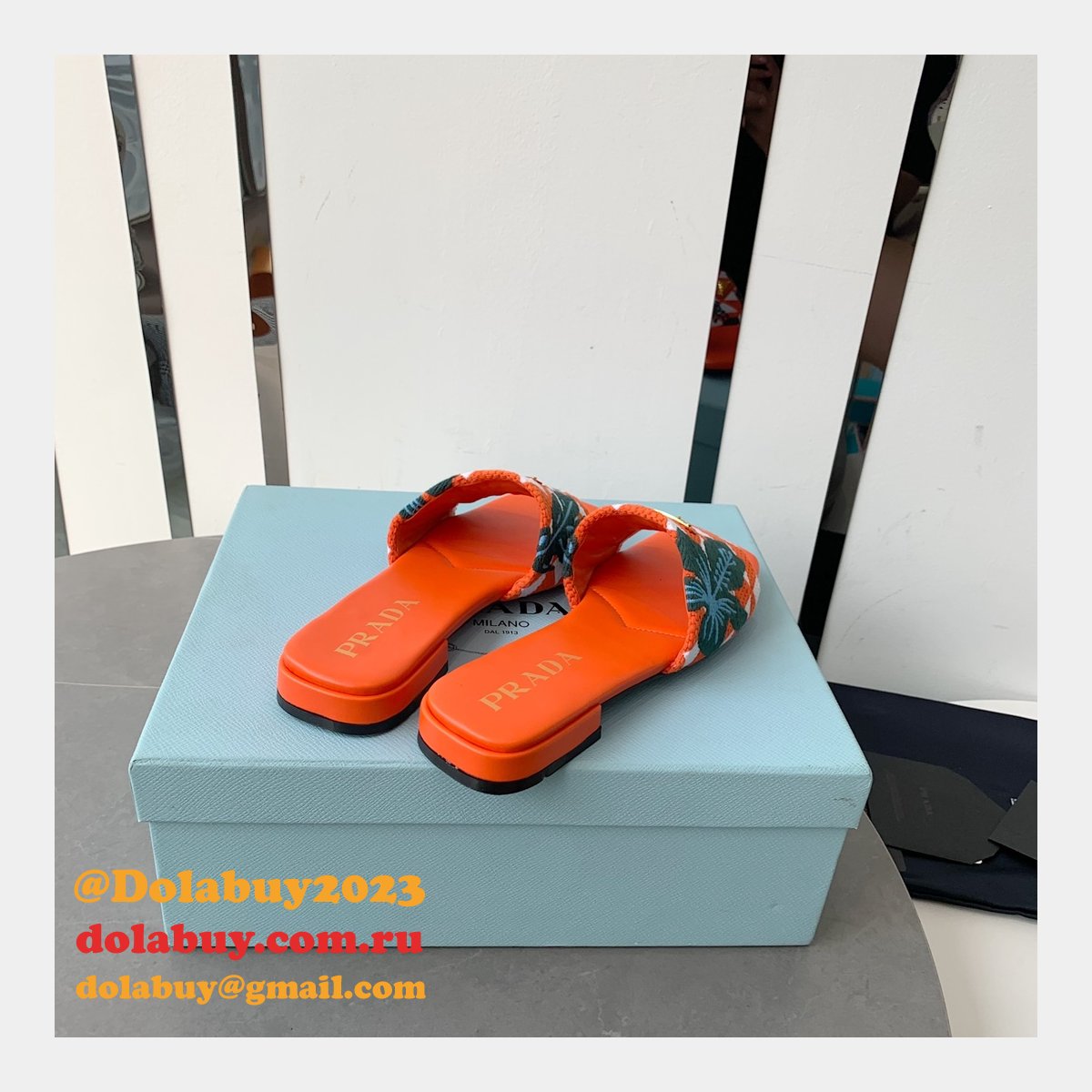 Cheap High End Fake Prada Braided Flower Embroidered Flats Shoes