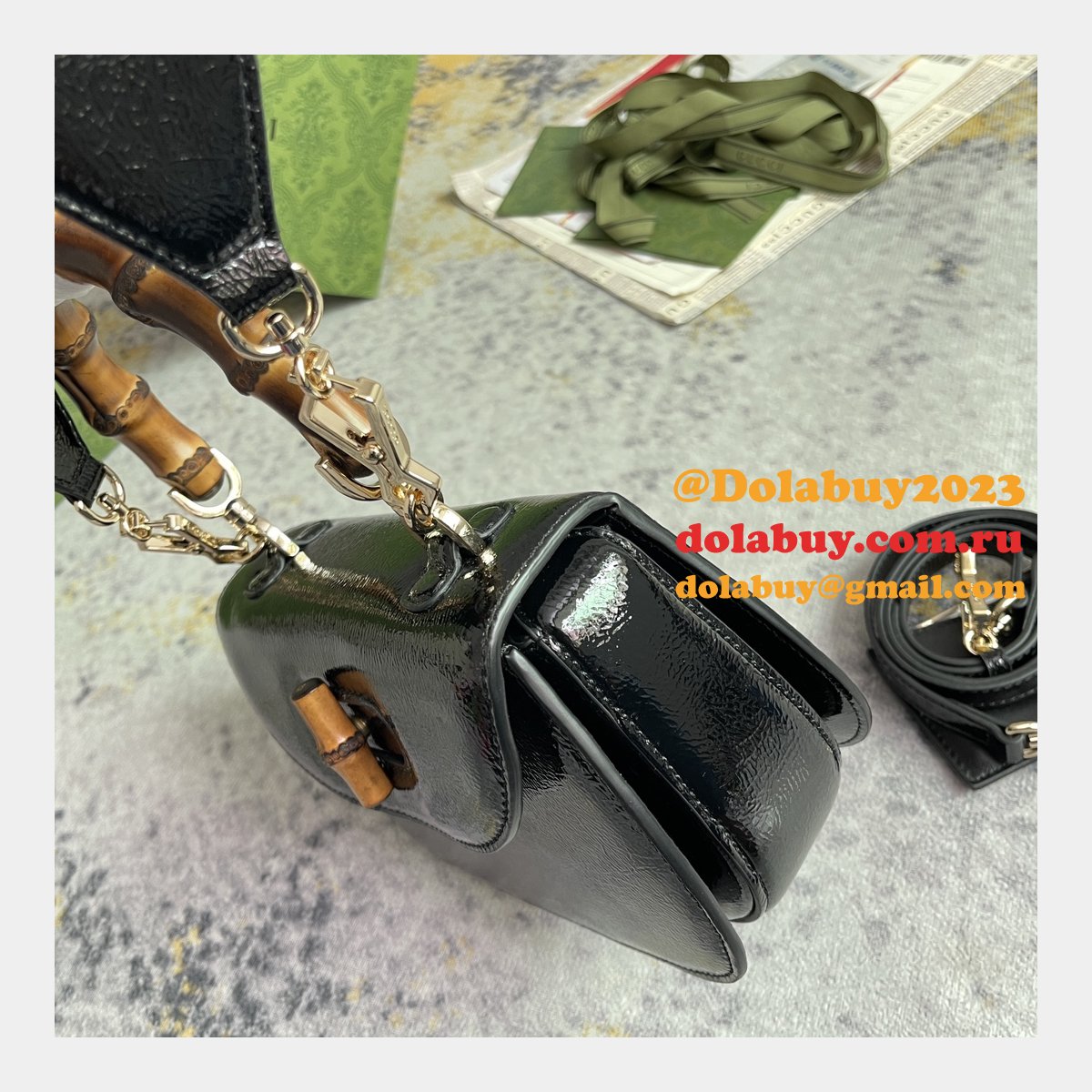 top quality G*u*i bamboo 1947 small top handle bag #675797