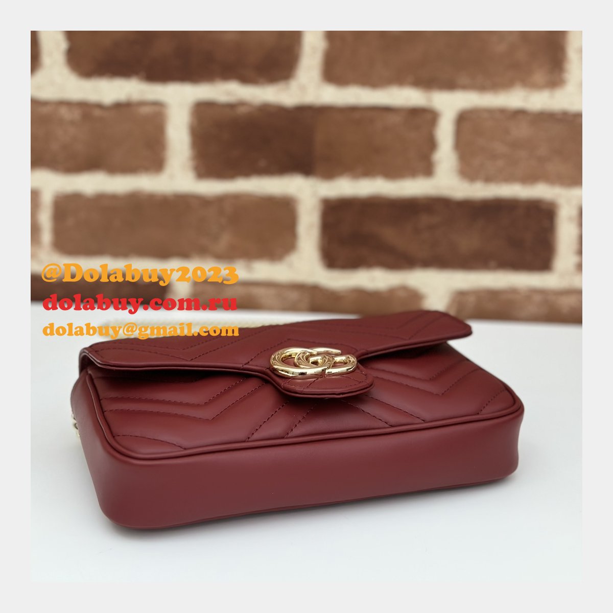 G*u*i replica gg marmont mini crossbody luxury 751526 red bag