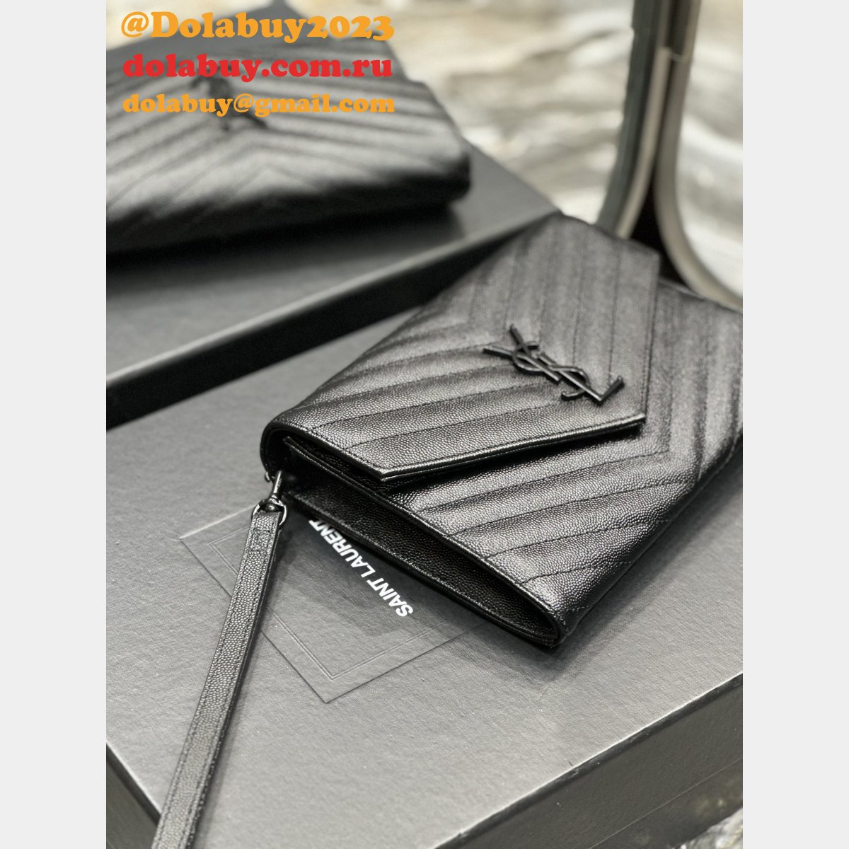 Monogram YSL 617662 Cassander Matelasse Flap Pouch Replica Bag