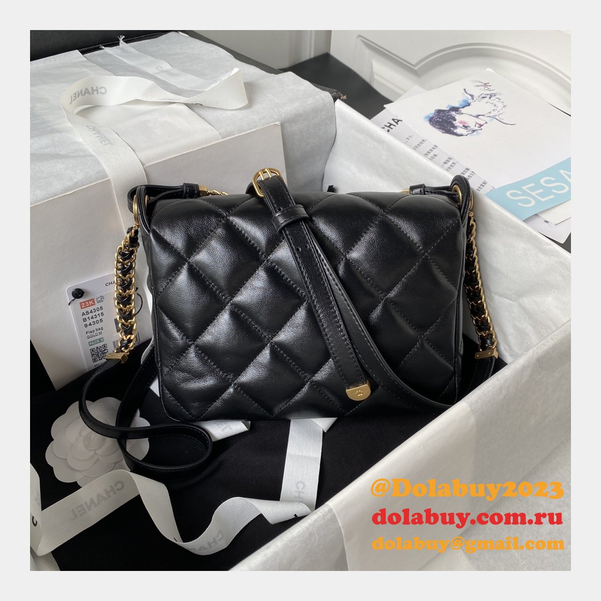 Cheap Copy AS4322 Shoulder 1:1 Mirror Fashion Black Bag