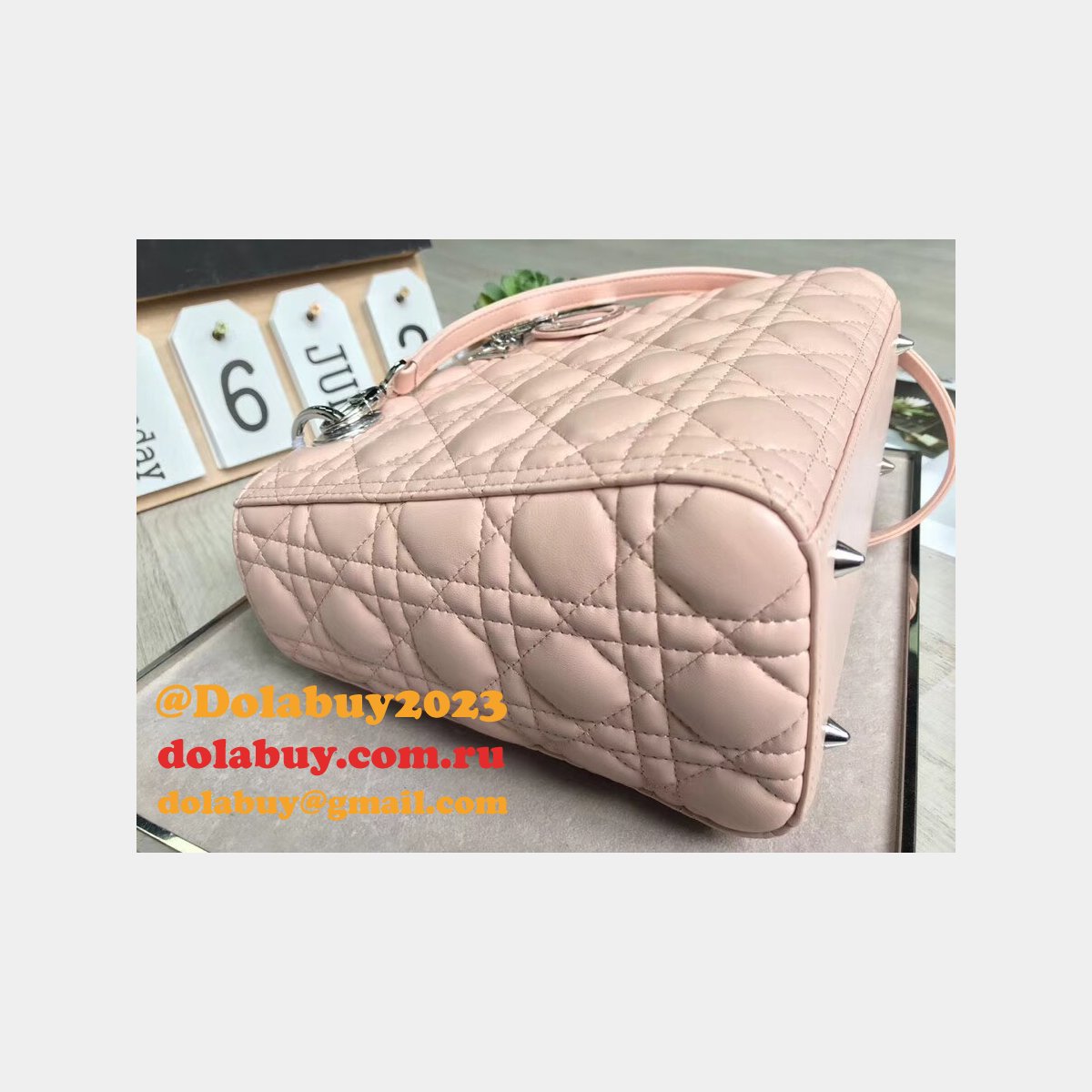 Fashion Christian Dior Lady Dior Top Quality 24CM Fake Bag