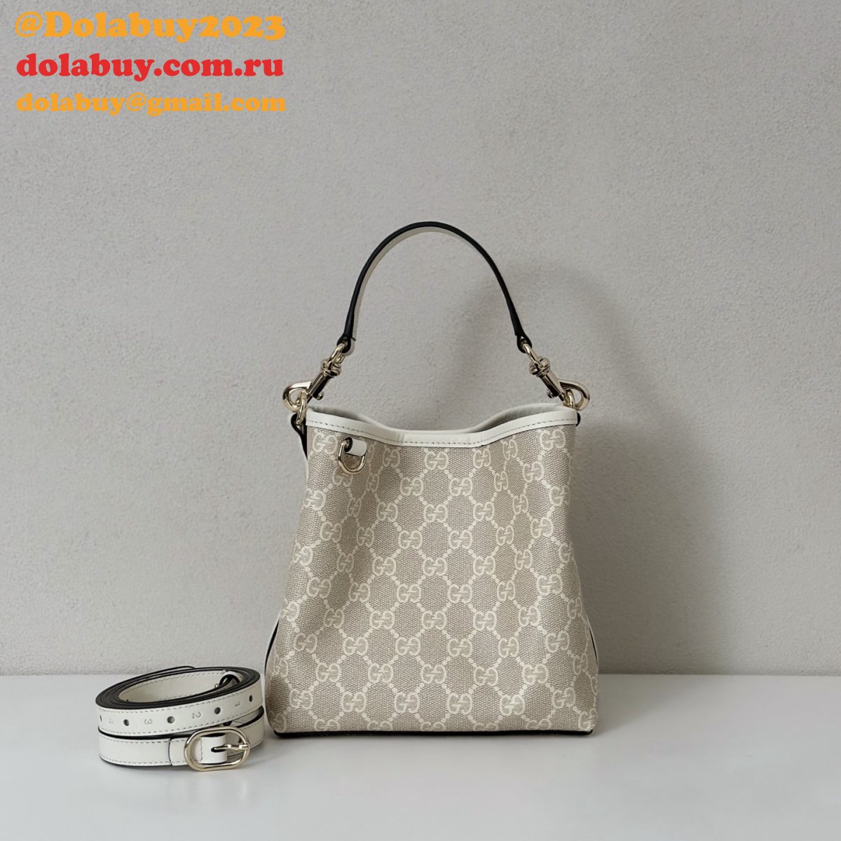 G*u*i shop the gg emblem mini bucket 1:1 mirror 815118 bag