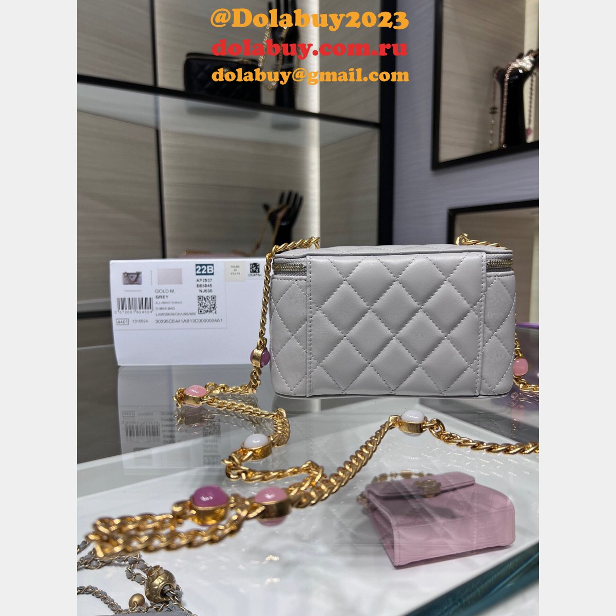 Inspired CC gemstone VANITY box handbag