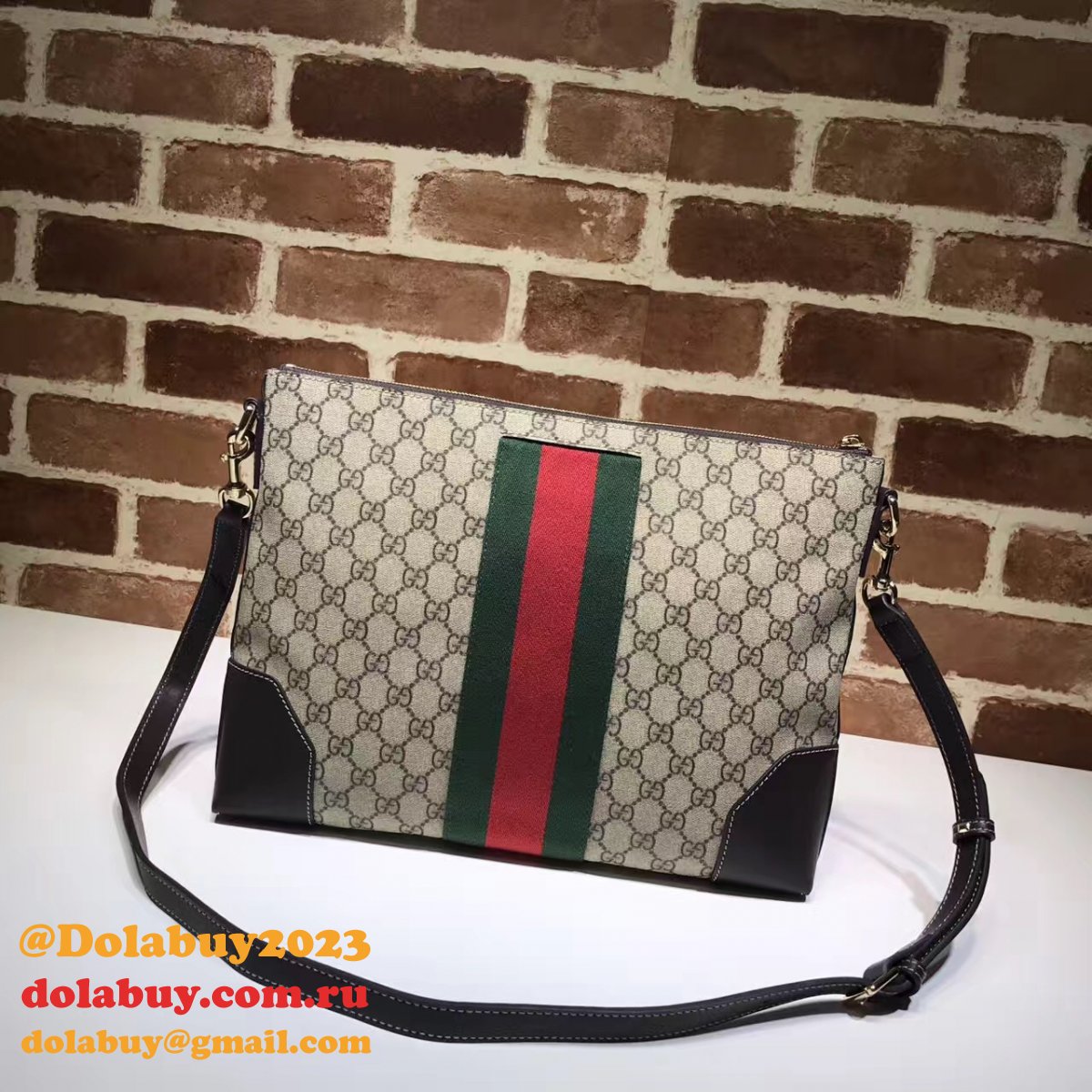 7 star G*u*i fake 474139 gg supreme wide messenger