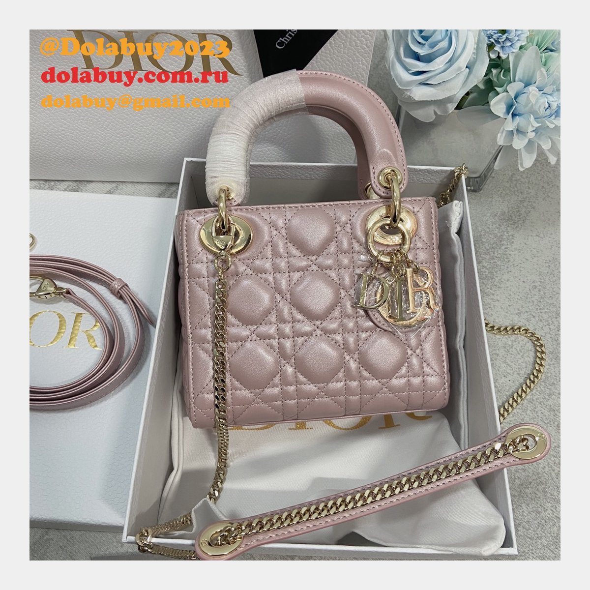 Top Quality DIOR lambskin mini lady bag 17cm