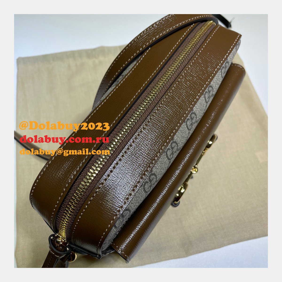 G*u*i replica horsebit 1955 small brown or white leather shoulder 645454 bag