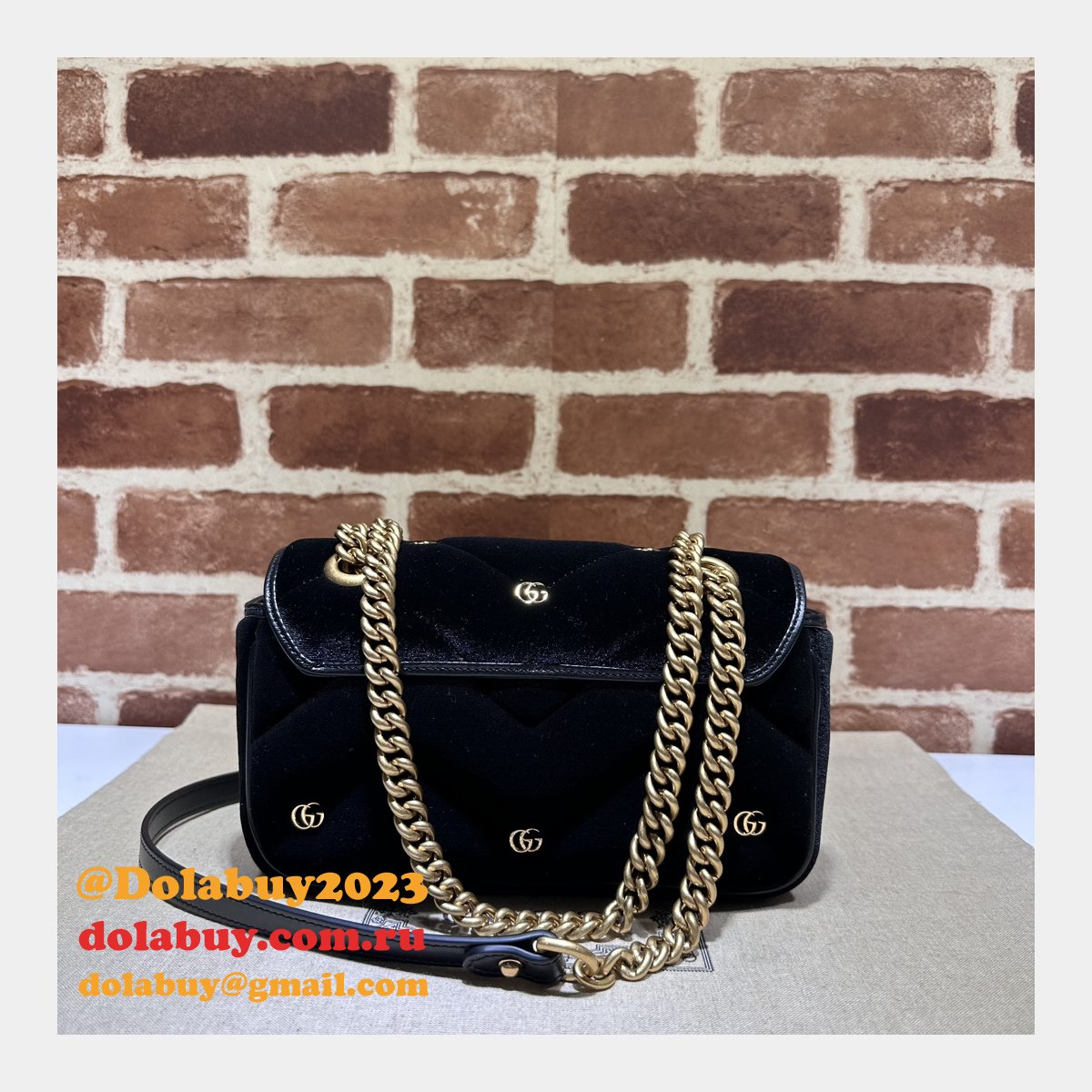affordable 446744 black marmont top-quality fake G*u*i bags