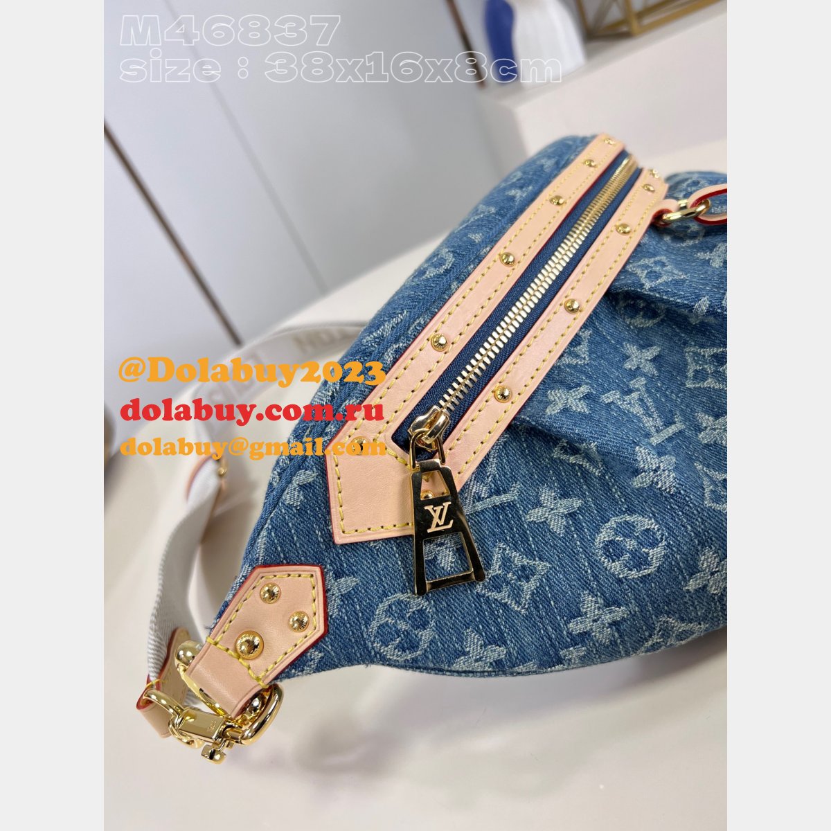 High Rise Monogram Denim M46837 Designer Louis Vuitton Copy Bag