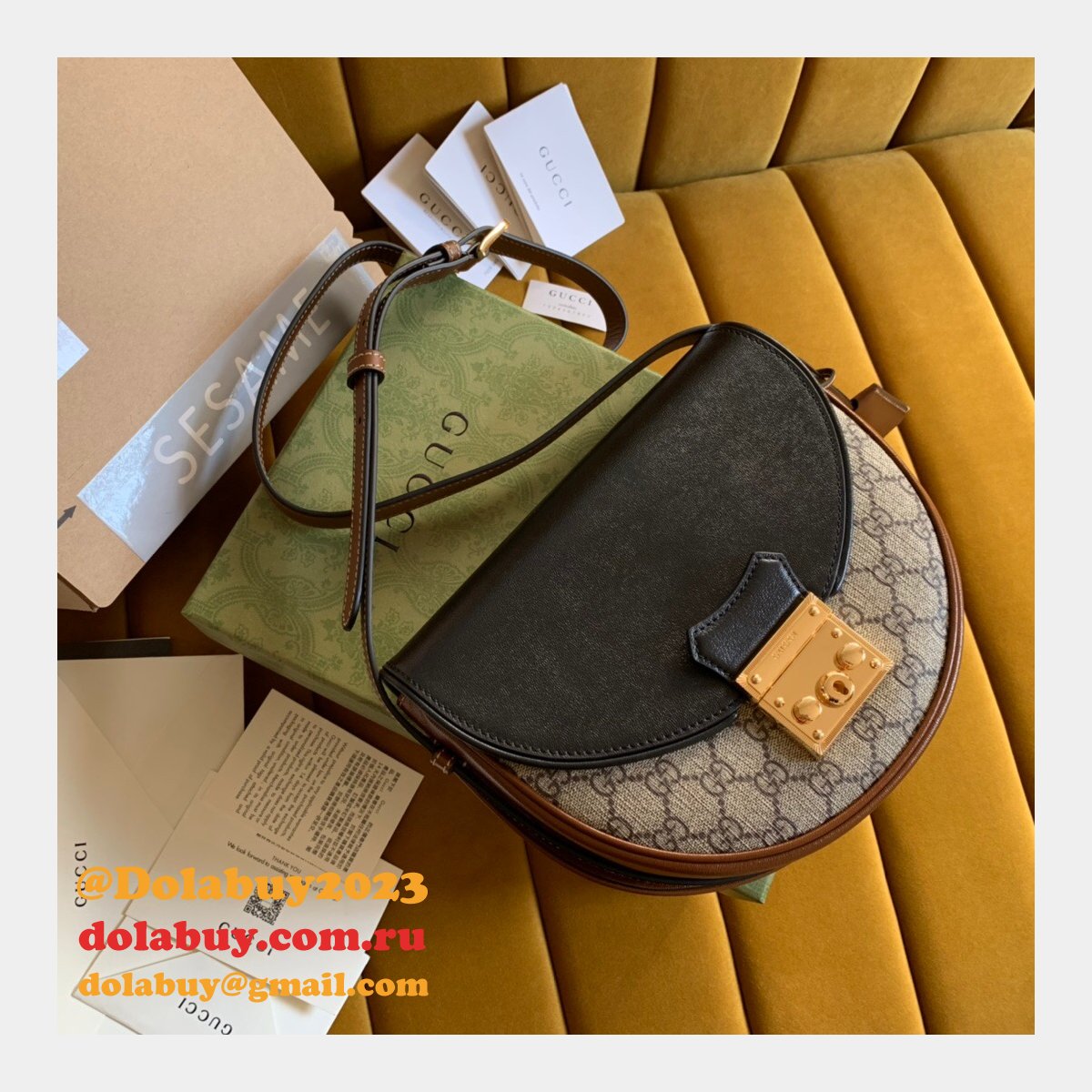 best G*u*i aaa+ padlock small shoulder bag 644524 beige & ebony gg