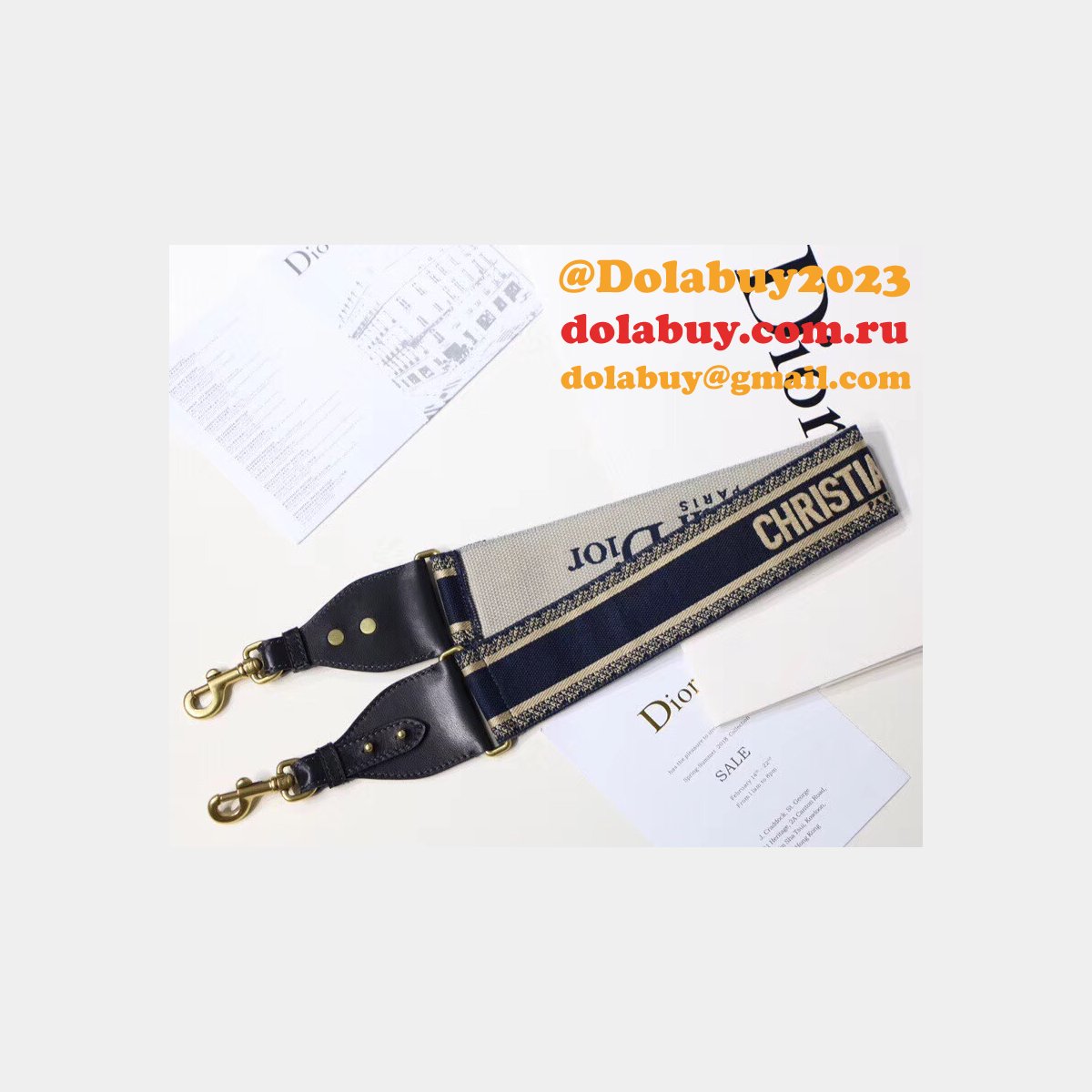 UK Christian Dior SHOULDER Embroidery High Quality STRAP