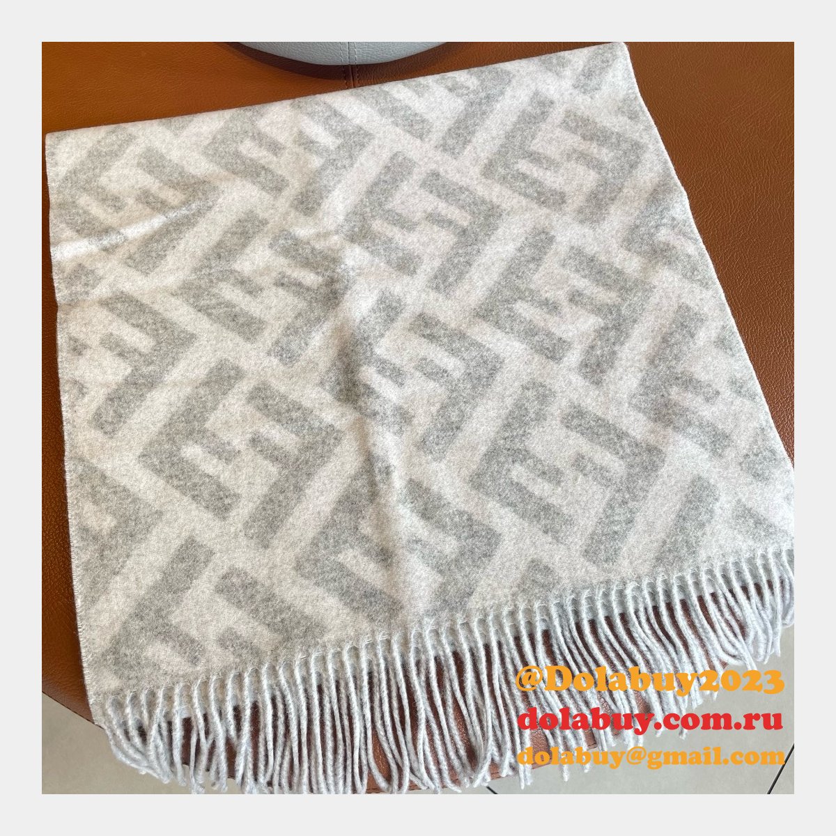 designer knockoff F**di cashmere scarf