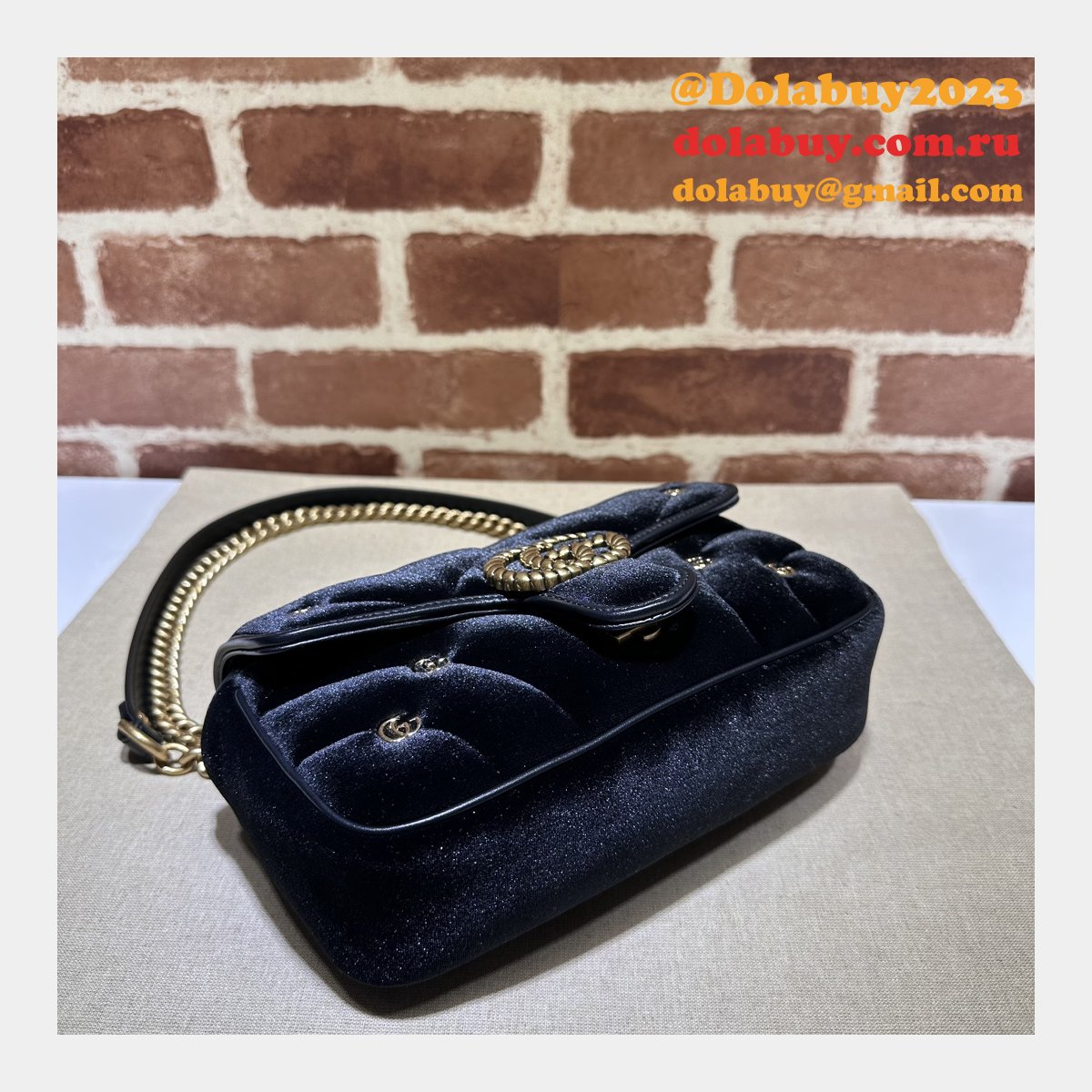 affordable 446744 black marmont top-quality fake G*u*i bags