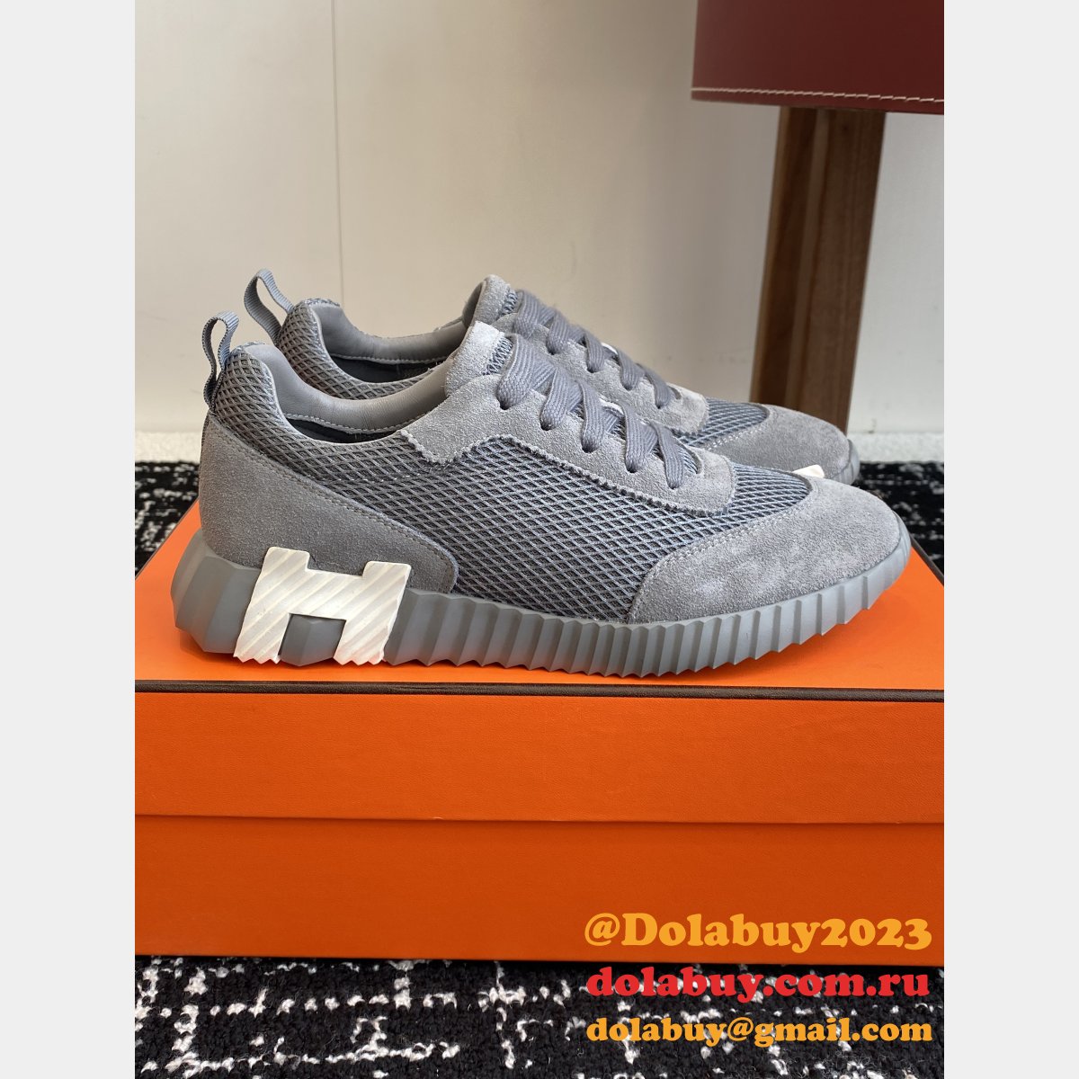 Top Designer Hermes Bouncing Sneaker