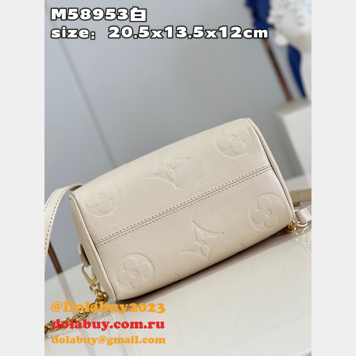 Speedy Replica LV Bandouliere 20 Creme The Best Quality Bag