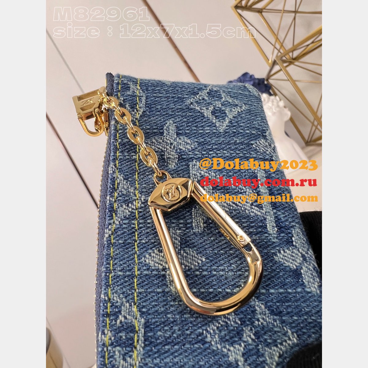 Designer Key Pouch Monogram Denim M82961 Replica Louis Vuitton Bag
