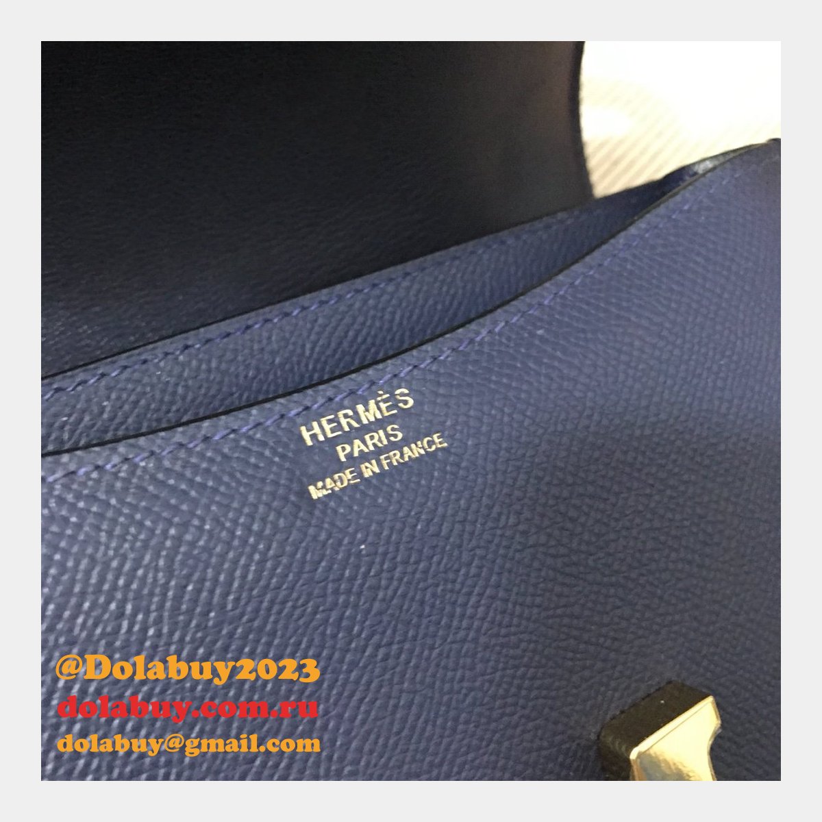 Hermes Constance Bag 18cm Epsom Leather dark blue