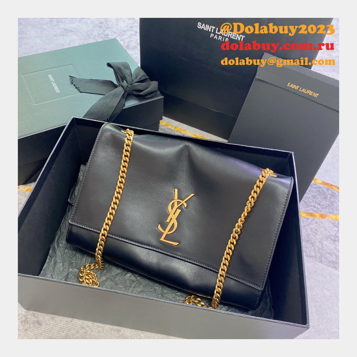 Fashion SAINT LAURENT KATE REVERSIBLE MEDIUM BAG 553804